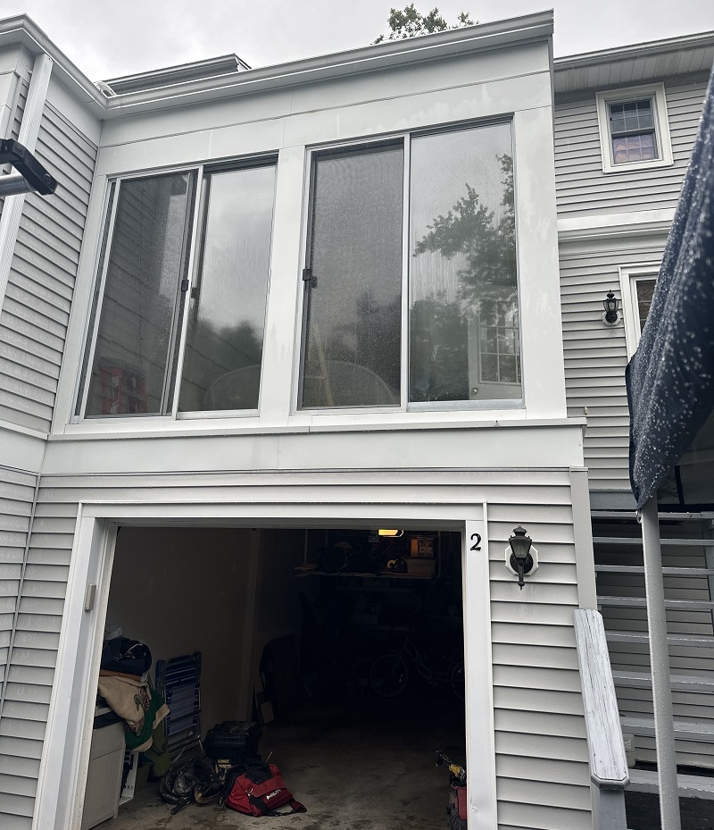 These patio doors will be replaced with windows